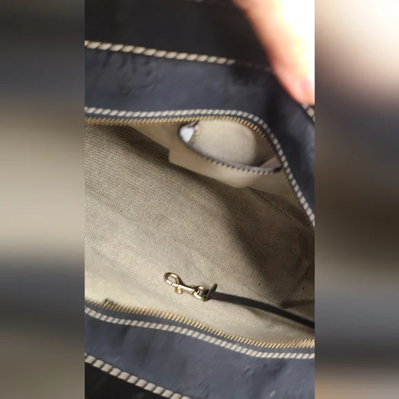 Dooney & Burke Black Leather and Coated Canvas Shoulder Bag - Picture 16 of 17